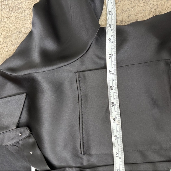 Zara women’s  silk top cropped Sz M Black cargo  Pants xs Set - Picture 5 of 13